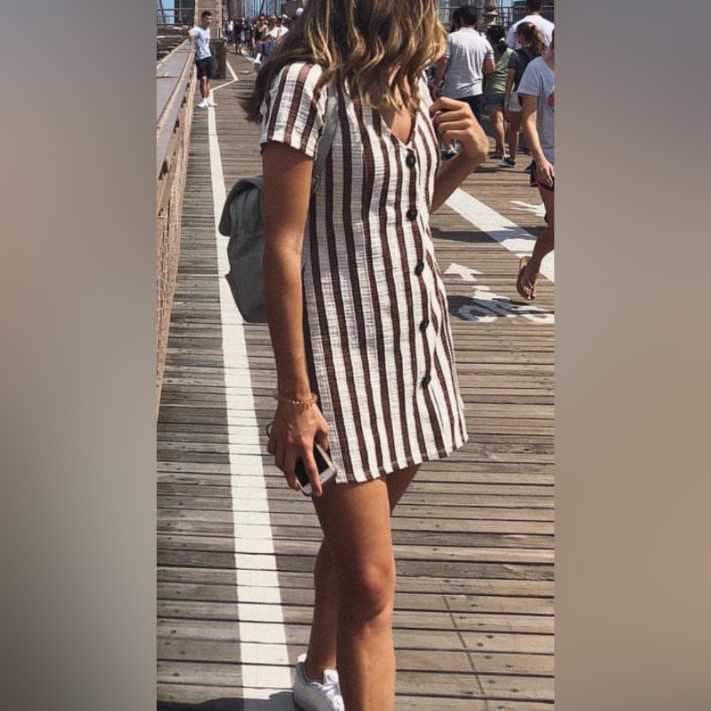 Zara Striped Button-Down Dress